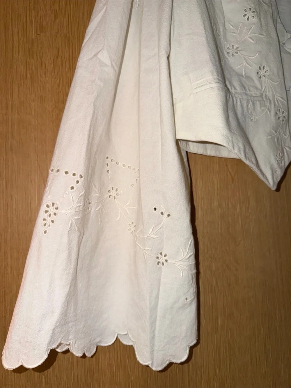 Free People Wild Daisy Floral Ivory Cropped Jacket Bohemian  Size S